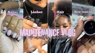 MAINTENANCE VLOG | 4 MONTHS POSTPARTUM : Lashes , Hair , Nails & more .