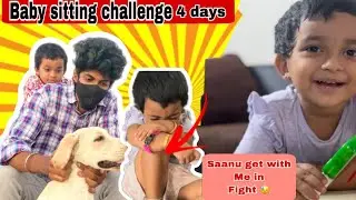 Baby sitting challenge👶48 hours⏰|saanu cried😭|she fight with me🥲I can’t control her 😢#saanufam