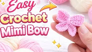 How to crochet mini cute bow step by step tutorial beginners friendly by Adi and Mom's crochet 