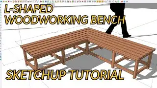 SKETCHUP BEGINNER TUTORIAL HOW TO MAKE L SHAPED WOODWORKING BENCH
