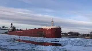 CSL Assiniboine Sails Through the Welland Canal's Ice