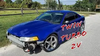 SN95 New Edge Mustang Twin Turbo 2V New Edge Trickflow Cams Idle Dyno Full Send