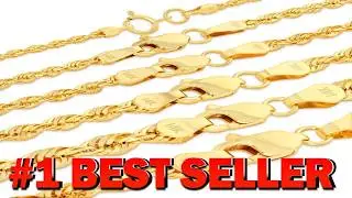 Nuragold 14K Real Yellow Gold Rope Diamond Cut Chain Lightweight Necklace 16