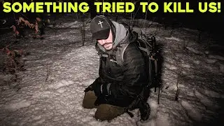 (SOMETHING TRIED TO KILL US!) WE FEARED FOR OUR LIVES WINTER CAMPING in the MOST HAUNTED FOREST