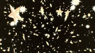 Gold Star Cut Shaped Gemstones Floating Reflect Bright Sparkle Light 4K Video Effects HD Background
