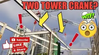 Installation Of Large Steel Beam @S&R New Manila Project #TwoTowerCrane😱 #BetesVlogs