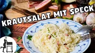Krautsalat mit Speckw&uuml;rfel und K&uuml;mmel