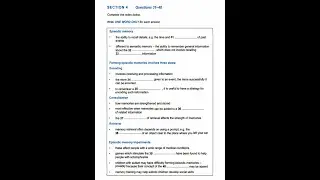 IELTS Listening Section-4(Psychology lecture on Episodic memory ) with answers