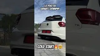 VW Polo 1.0 TSI Exhaust + Downpipe - Cold Start 🔥🤯🫠 #custom #tsi #vwpolo #sound #downpipe #shorts