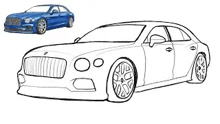 How to Draw Bentley Flying Spur | Easy Bentley Mansory 2020 Car Pencil Sketch Step by Step