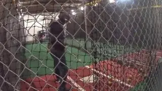 Mike using the Rude American MOAB at Hit Away Batting Cages 70 mph