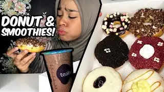 DONUT BIG APPLE X COCO SMOOTHIES OREO PIECES | Eating Show | MALAYSIA