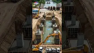 Bridge Construction Time Lapse | 48s Mega Bridge Build #BridgeConstruction #Timelapse