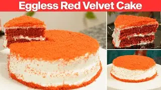 Eggless Red Velvet Cake Without Oven | Christmas Special Cake Recipe at Home
