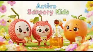 Cute Fruit Sensory Fun: Litchi & Orange with Bees and Honey 🍓🐝🍯 | Active Sensory Kids