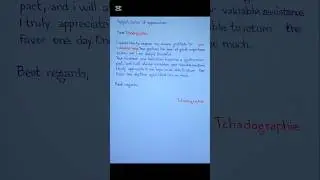 Example of letter Appreciation