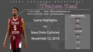 Trayvon Reed 15PTS 11REBS Texas Southern vs  Iowa St