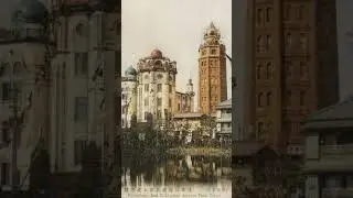 Asakusa's old postcard, AI colorization