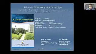 Advanced Accounting Online Class 04. Company's Financial Statements