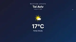 Tel Aviv Weather Update | January 21, 2026