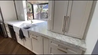 Dekton Bergen Kitchen Countertops with Full Height Backsplash #dekton Bergen #kitchencountertops