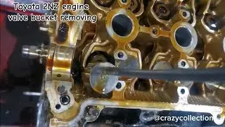 Toyota 2NZ engine valve bucket removing #toyota #automobile #youtube
