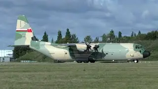 Royal Flight of Oman C-130J-30 525 Action at Cambridge Airport
