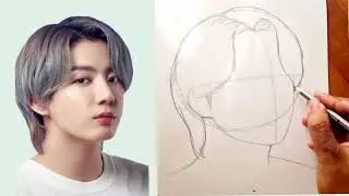 BTS Jungkook outline drawing #jungkook #btsarmy #bts