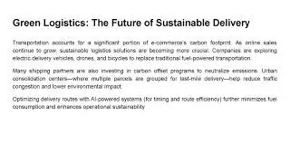 The Role of Sustainability in the Future of Online Retail