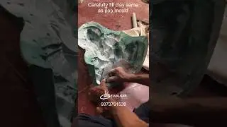 Clay Ganesha idol using fiber mould #fiber #resin #clayidols #ecofriendly #bappa #ganesha #ganesh