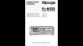 ALPAGE ALPINE FL-8000 CASSETTE TAPE DECK MANUAL INSTRUÇÕES INSTRUCTION