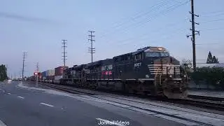 4/5/23 Pre: EB BNSF S train ... with NS 1094 & NS 8077 as rear DPUs pass through Los Nietos/SFS