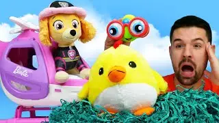 Paw Patrol in azione - I cuccioli coraggiosi salvano un pulcino! Video per bambini con Riccardo