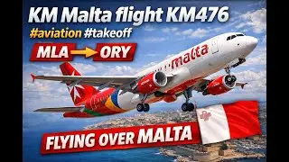 KM Malta flight KM476 taxi and  take off from MLA to ORY and fly over Malta #aviation #takeoff