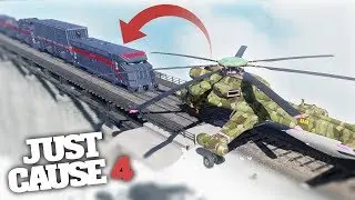 CAN A HELICOPTER STOP A TRAIN!?? - Just Cause 4 Challenges!