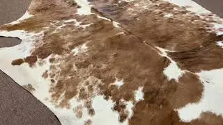 Brown & White Speckled Cowhide Rug &ndash; Unique Brazilian Natural Hide for Elegant Interiors