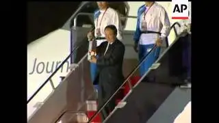 The Olympic torch arrived in Thailand early Friday morning.   The flame will be kept at a hotel in B