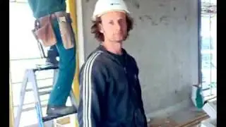 Erwin in de steigerbouw