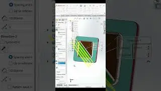 RIB in Linear Pattern | SolidWorks Modeling Tip #shorts