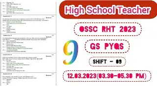 OSSC RHT Prelims 2023 | General Studies | 9th Shift Questions Discussion | Previous Year Questions |