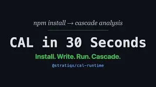 npm install @stratiqx/cal-runtime — Your First Cascade Analysis