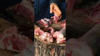 Mutton Cutting @Khwajajimeat 🐐|| Bakre ka meat Nalli & Boneless 🥩|| #shorts #mutton #meat