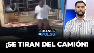 Haitianos se lanzan de camión de Migración en marcha 