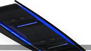Black Charging Station with Blue Light Bar for PS5 Midnight Black Controllers, Playstation 5 Black