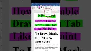 MS Word how to enable Draw Menu Table Like Paint. #Shorts #My Computer Tamil
