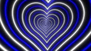 Blue Heart Tunnel Neon Light Glowing Particle Video Footage Background Free Download No Copyright