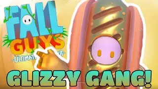 🌭GLIZZY GANG SHOWDOWN🌭!!!! *NEW* GOLDEN GLIZZY CHALLENGE SKIN IN FALL GUYS SEASON 5!!!