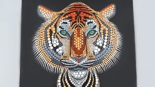 Dotted animal painting: tiger