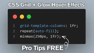 CSS Grid + Glow Hover Effects | CSS Grid Tutorial | Pro Tips FREE | CSS Grid Glowing Hover Effects