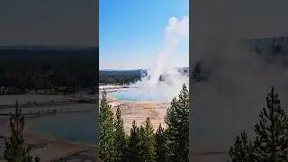 Grand prismatic spring from above, Yellowstone National Park, Wyoming #shorts #usa #subscribe #viral